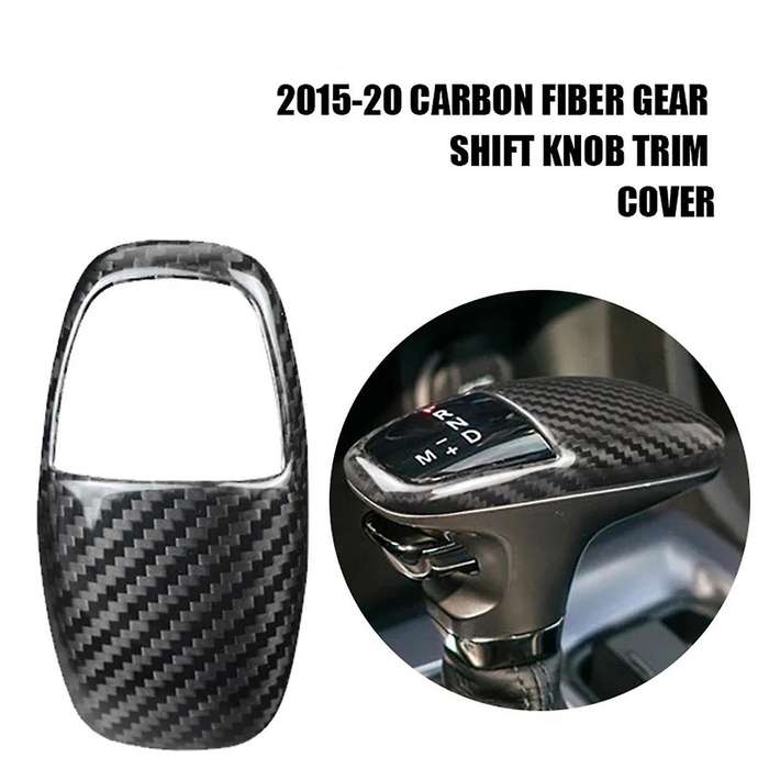 Black Carbon Fiber ABS Car Gear Shift Knob Cover Sticker Trim for Charger 2015-2020