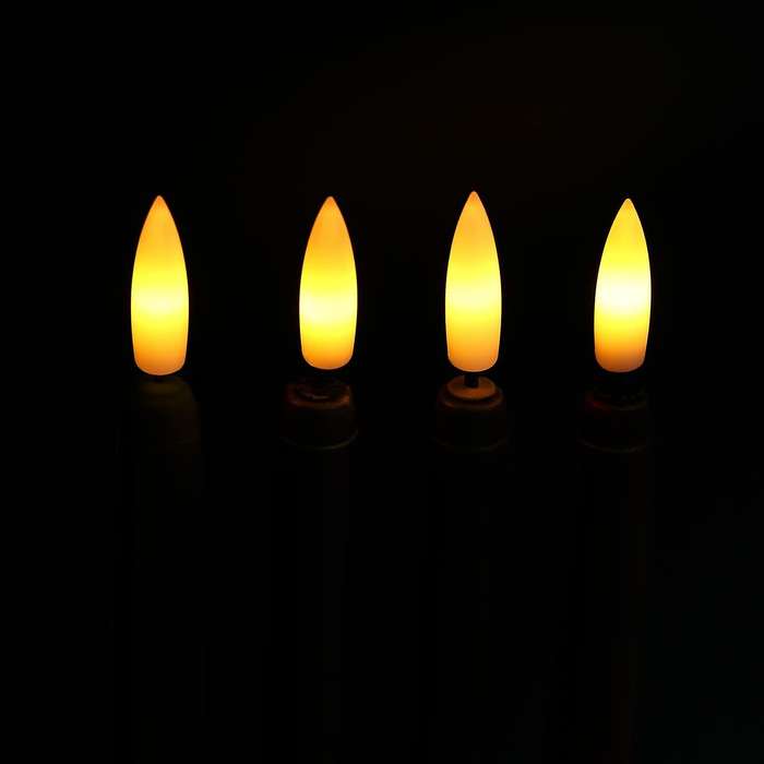 Black Cone Flameless Candles - 11 Inches (about 27.9 Cm), 6, Battery Powered, Led Flash with Wick, T