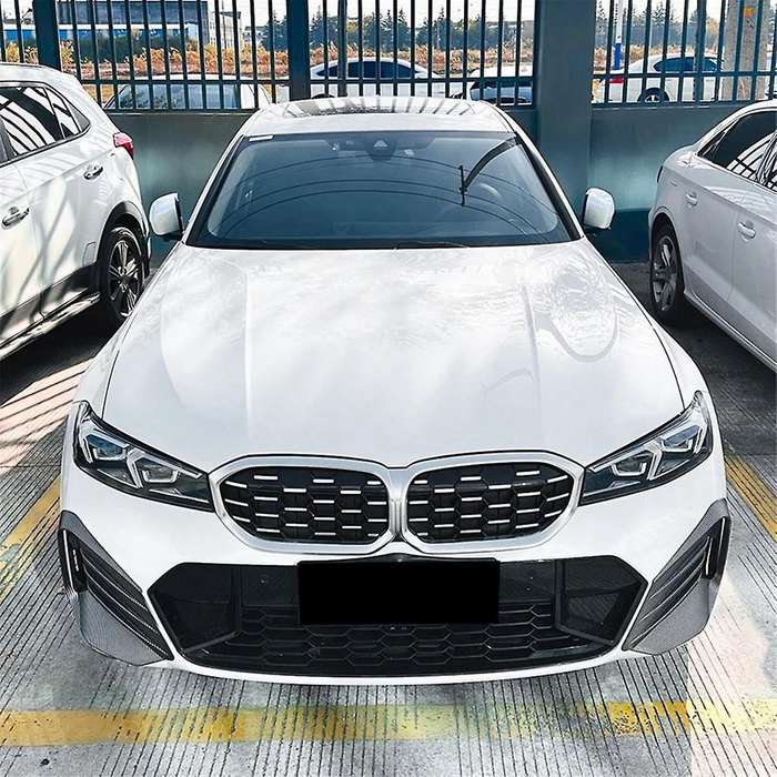 Black for 3 Series G20 G21 2023+ Front Fog Lamp Grille Decorative Cover Stickers Side Canards Split