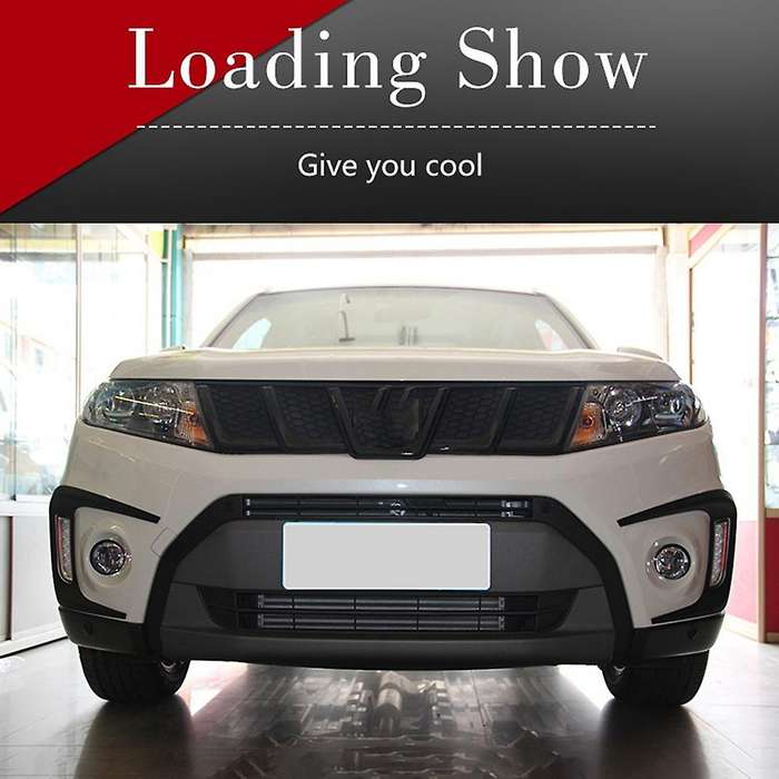 Black Front Bumper Fog Light Grilles Fog Lamp Eyebrow Cover Trim for Vitara 2016-2020