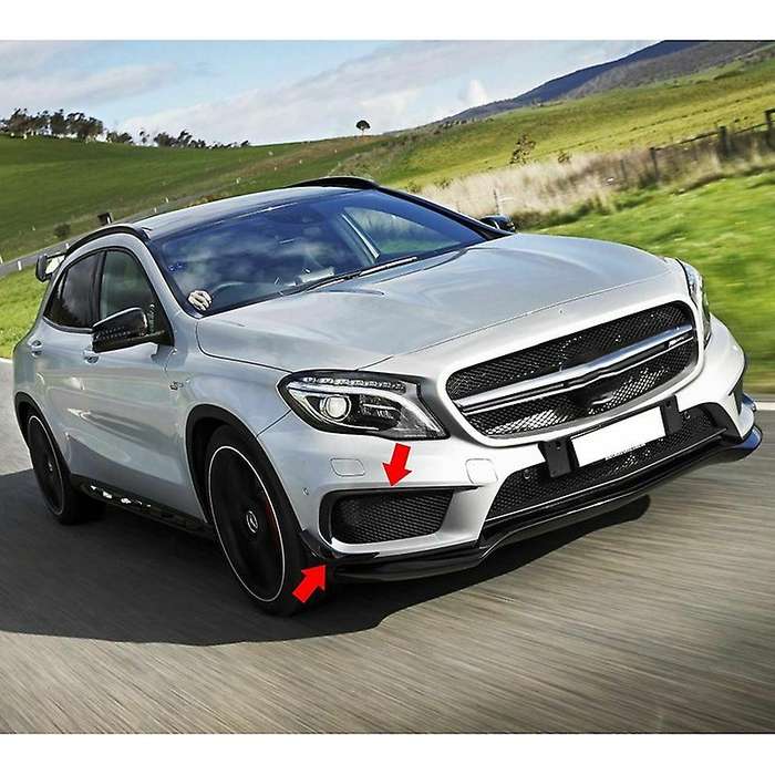 Black Front Flaps Lip Vent Spoiler for GLA W156 X156 2014-2016