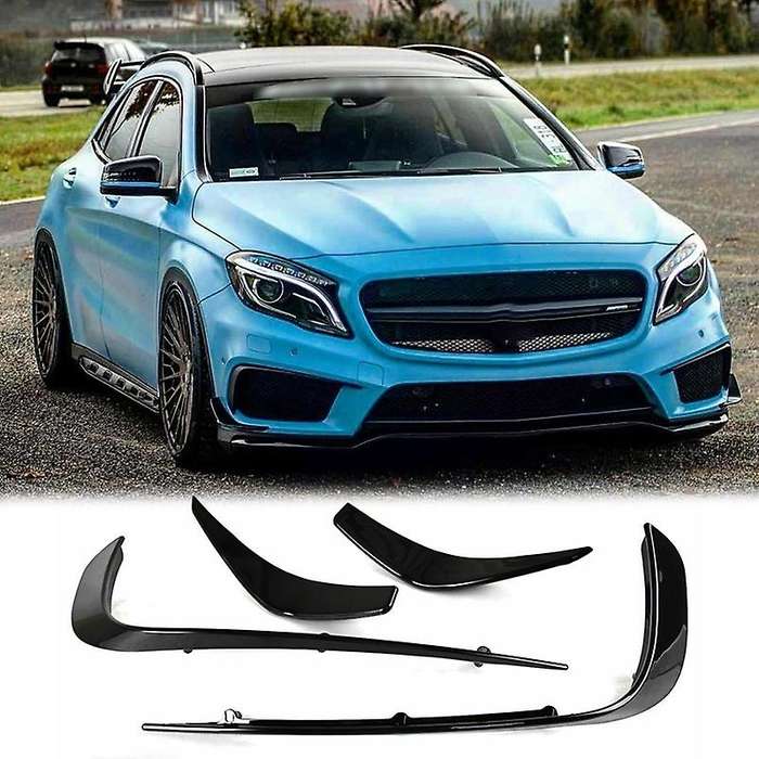 Black Front Flaps Lip Vent Spoiler for GLA W156 X156 2014-2016