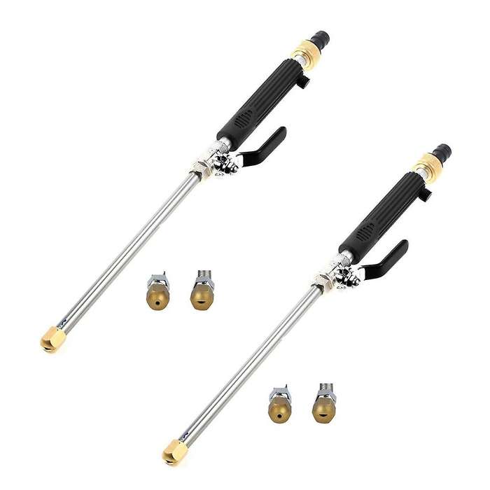 Black Garden Hose Power Washer Upgraded Nozzle, High Pressure Water Tool, Equipped with 2 Different