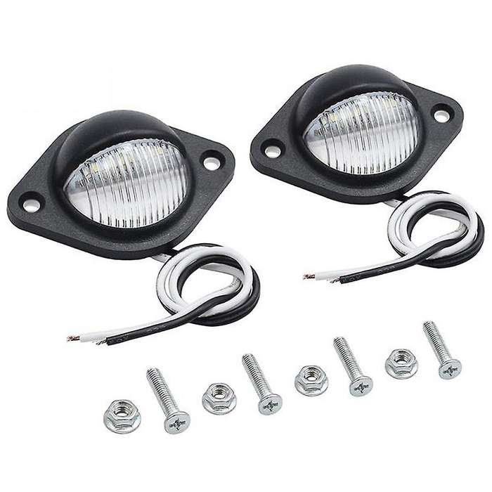 Black License Plate Light Number Plate Lights Waterproof Shock Resistant for Truck SUV Trailer Van T