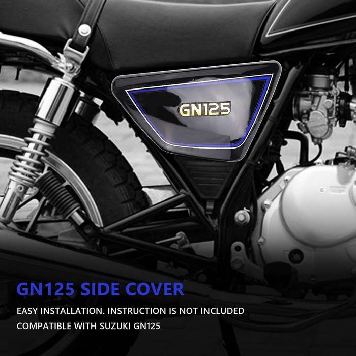 Black Motorcycle Battery Side Cover Frame Side Covers Panels for Suzuki Gn125 Gn 125