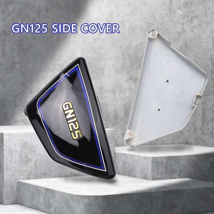 Black Motorcycle Battery Side Cover Frame Side Covers Panels for Suzuki Gn125 Gn 125