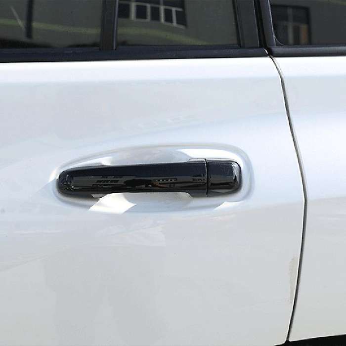 Black Outer Door Handle Sticker Cover Trim Fit for Land Cruiser Prado 2018