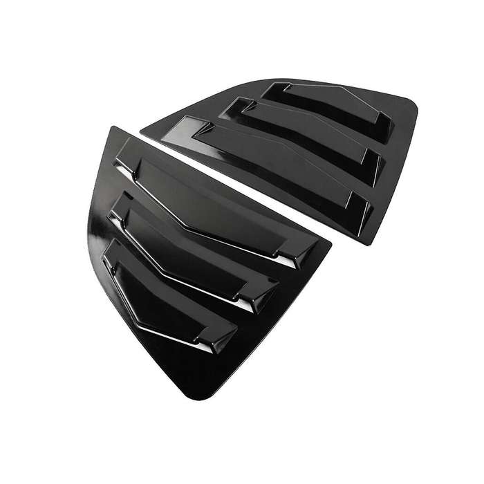 Black Rear Side Vent Quarter Window Louver Shutter Cover for Fit Jazz 2014-2019
