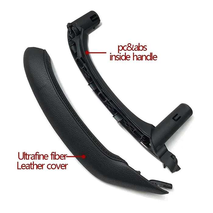 Black Right Hand Drive Car Inner Door Handle with PU Leather Door Handle Assembly for X3 X4 F25 F26