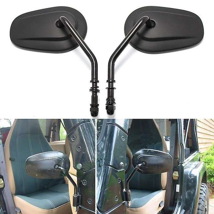Black Shake-Proof Off-Road Teardrop Adventure Rear View Mirrors Door Hinge Mirror for JK CJ YJ TJ 19