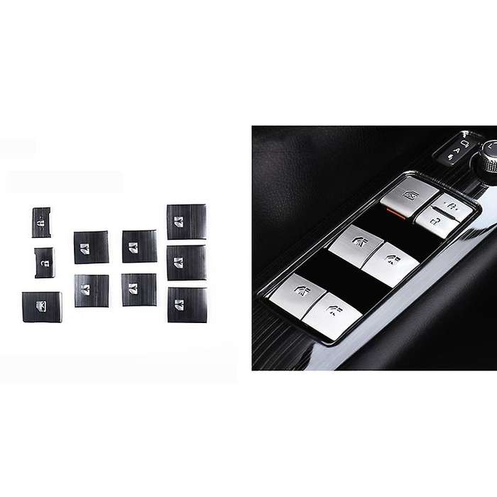 Black Sequin Stickers Modified Special Interior Lifting Panel Frame Window Button Sticker for Alphar