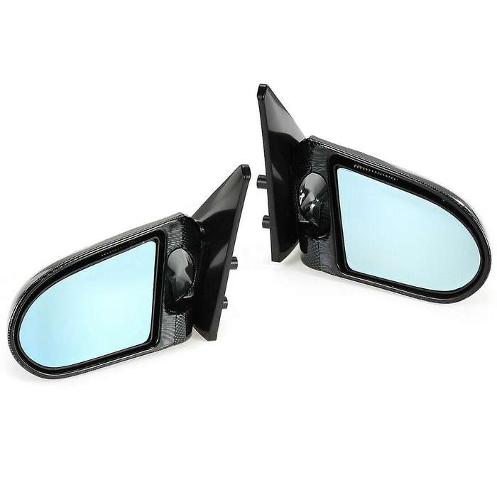 Black Side Mirror Manual Adjustment Rearview Mirror for EG 1992-1995 4Dr Spoon Style