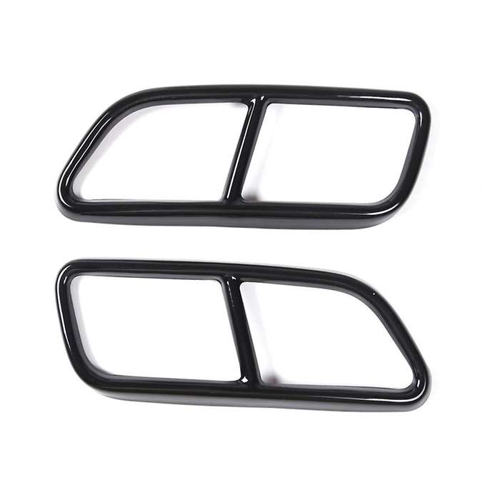 Black Stainless Steel Pipe Throat Exhaust Outputs Tail Frame Trim Cover for S60 Exterior Accessorie