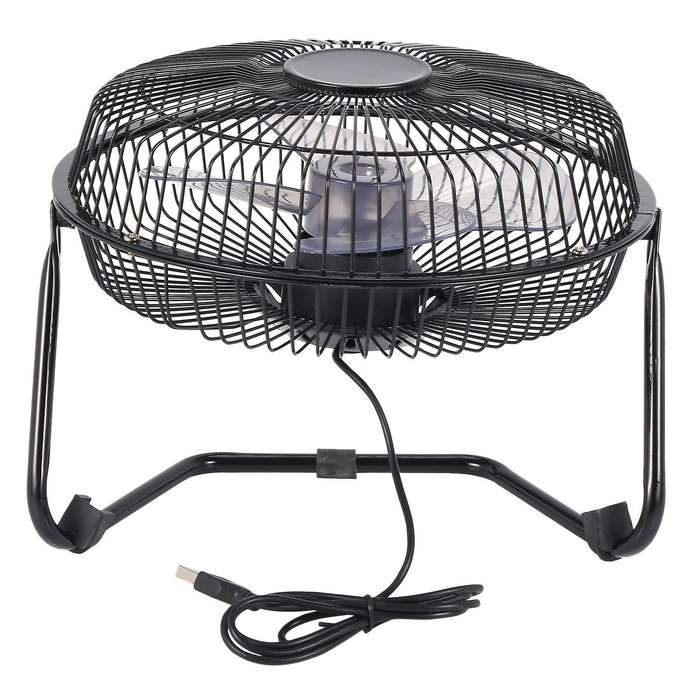 Black Solar Panel Powered +usb 5w Metal Fan 8inch Cooling Ventilation Car Cooling Fan for Outdoor Tr