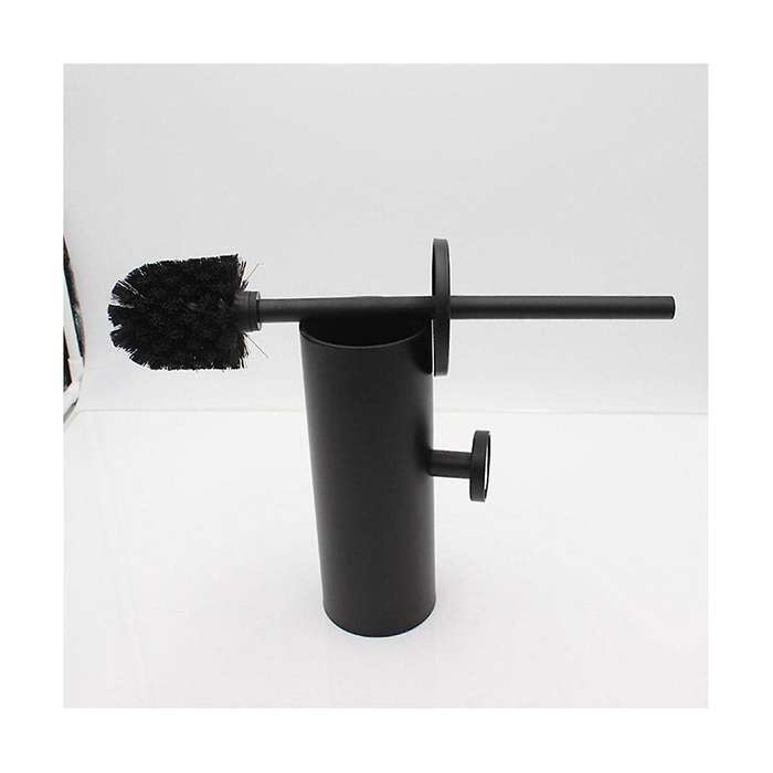 Black Toilet Brush Holder Steel Cleaning Tool Durable Vertical Mounted Wall Bathroom Toilet Brush