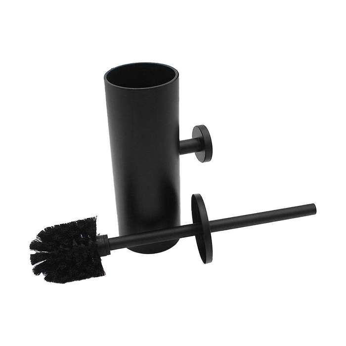 Black Toilet Brush Holder Steel Cleaning Tool Durable Vertical Mounted Wall Bathroom Toilet Brush