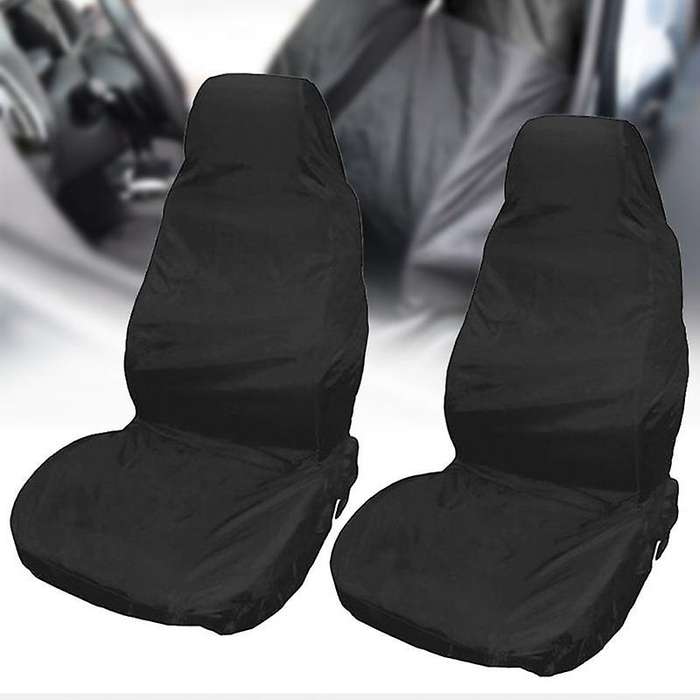 Black Universal Fit Car Seat Cover Set - Water Rexistant Frobt & Rear Covers