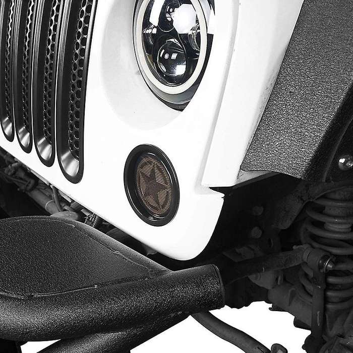 Black Turn Signal Light Cover Trim for 2007-2018 JK Wrangler & Unlimited - Pair