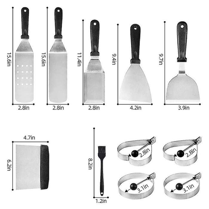 Blackstone Griddle Accessories, 14-Piece Restaurant Grade Flat Top Grill Accessories, with Spatulas&