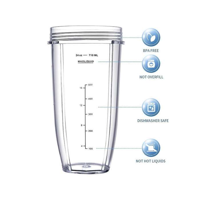 Blender for Ninja,32oz&24oz Cup and with Lids,7 Fins Extractor Blade,for Bl480-30 Bl483-30