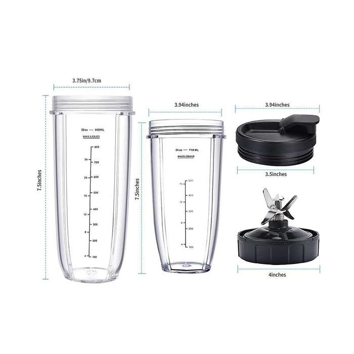 Blender for Ninja,32oz&24oz Cup and with Lids,7 Fins Extractor Blade,for Bl480-30 Bl483-30