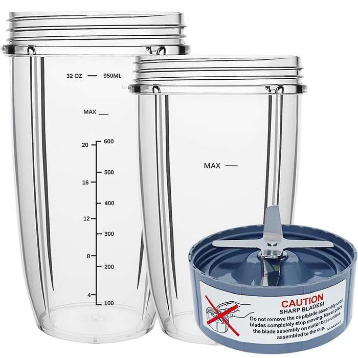 Blender Replacement Parts for 600W/900W Pro , 32oz & 24oz Cups with Replacement Extractor Blade