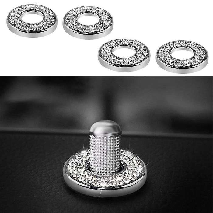 Bling Car Inner Door Lock Pull Cover for - C E Class GLC 2015-2019 Accessories Crystal Car Rod Bolt