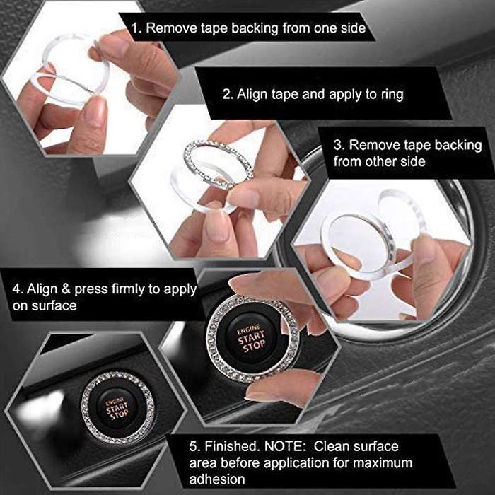Bling Car Accessories for Women,Universal Crystal Rhinestones Steering Wheel Cover Set, Bling Car Pr