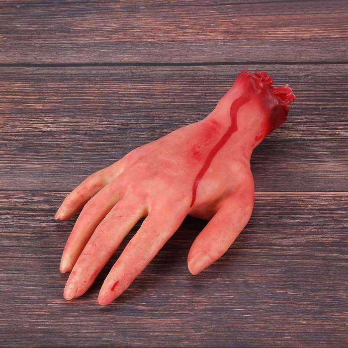 Bloody Horror Halloween Prop Fake Severed Life Size Arm Hand 22-23Cm