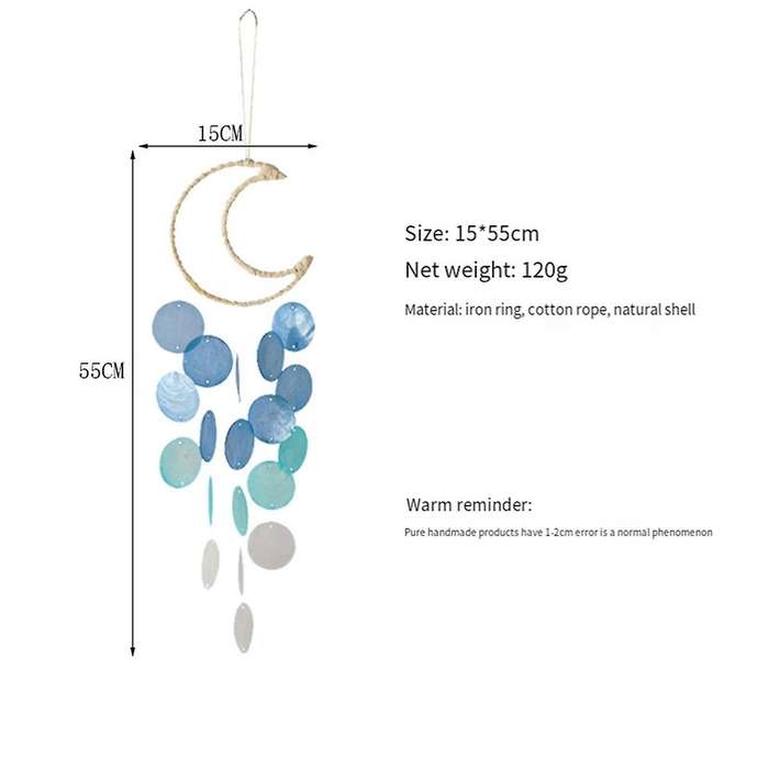 Blue Wind Chime Outdoor Beach Gift Indoor Outdoor Home Moving Garden Decoration