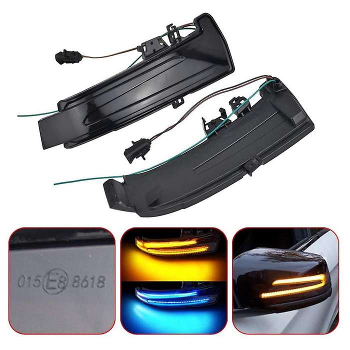 Blue Turn Signal Indicator Dynamic Blinker for - C117 2014-2019 CLA250 CLA45 W221 W212 W204 W176 W24