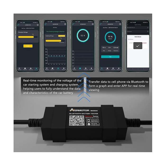 Bm300 Battery Tester 12v Bluetooth Voltmeter Wireless Alternator Load Teste for Car Battery Detect