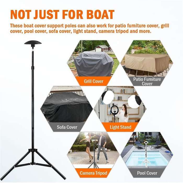 Boat Cover Support Pole,Alloy Support Pole Telescoping Support System,for Jon Boat Pontoon Boat for
