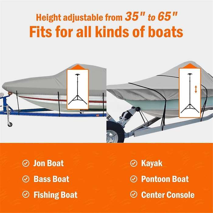 Boat Cover Support Pole,Alloy Support Pole Telescoping Support System,for Jon Boat Pontoon Boat for