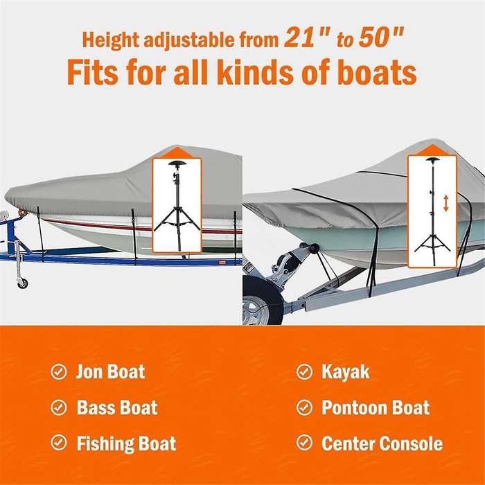 Boat Cover Support Rod Adjustable Support Rod Telescopic Support System for Jon Boat Pontoon Boat f