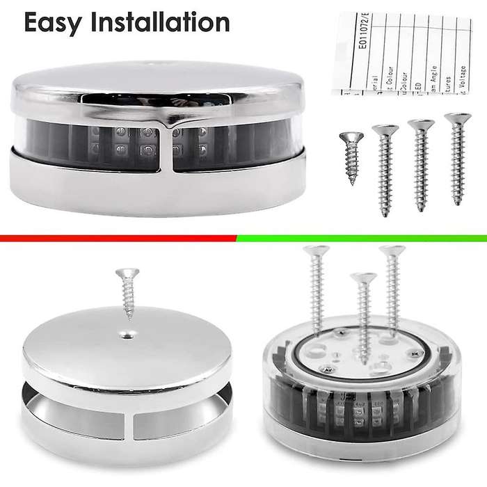 Boat Light Bi-Color Bow Light LED Navigation Lights Red & Green Stainless Steel for Marine Boat Pont