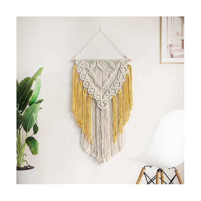 Bohemian Style Hand-woven Shelf Tapestry for Book Potted Plants Shelf Living Room Wall Hanging Stora