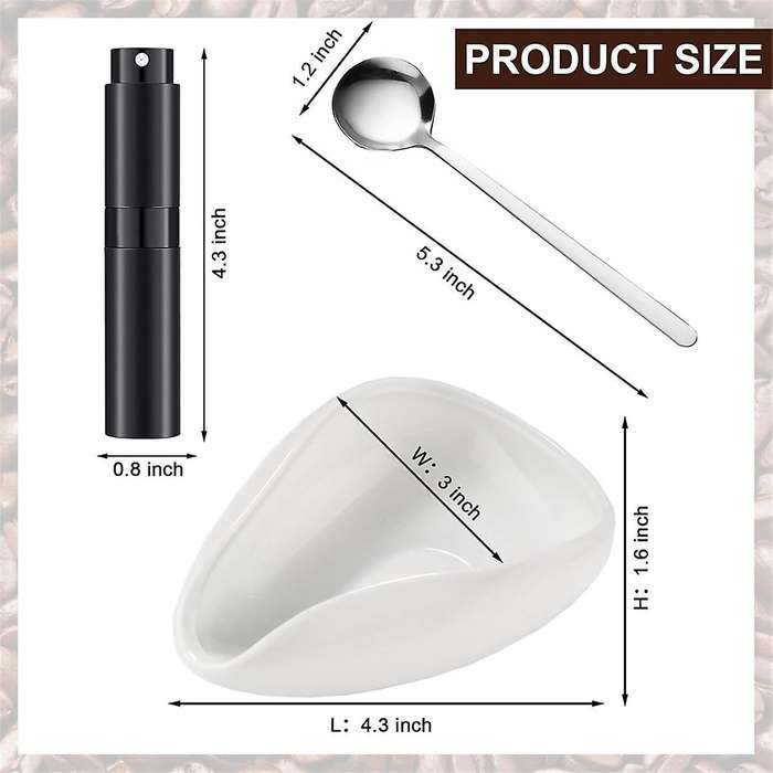 Bottle and Coffee Bean Dosing Cup and WDT Tool 4-Piece Set, Ceramic Dosing Tray Kit, Coffee Bar Acce