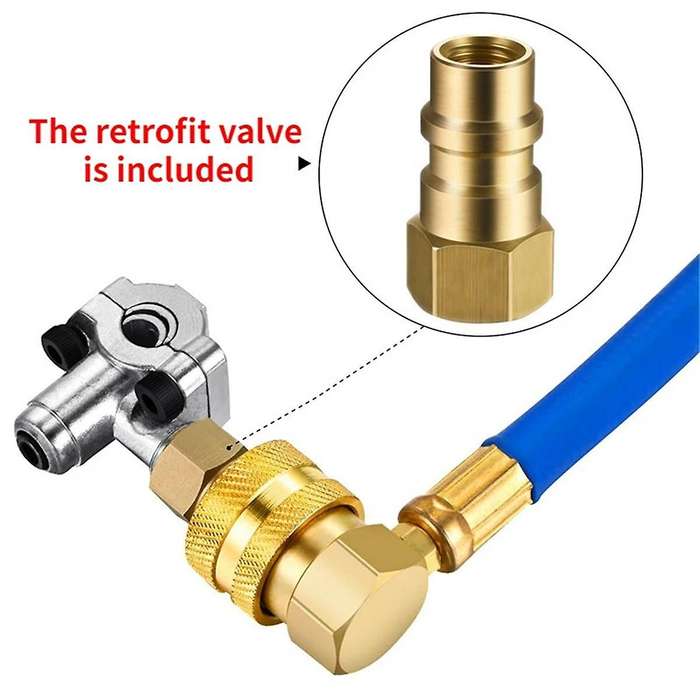 Bpv31 Hose Refrigerant Valve Piercing U-type Piercing Tap Valve Kit Hose Refrigerant Tap with Gauge