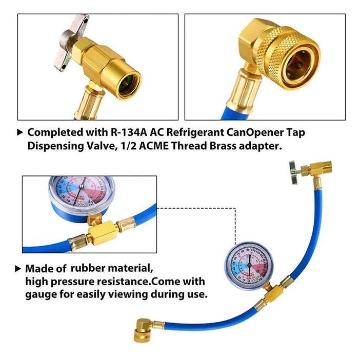 Bpv31 Hose Refrigerant Valve Piercing U-type Piercing Tap Valve Kit Hose Refrigerant Tap with Gauge