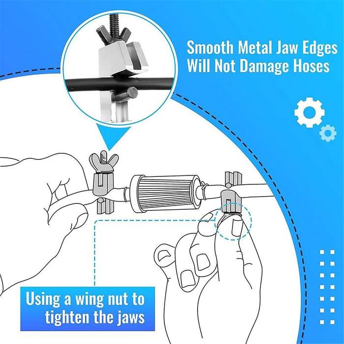 Brake Line Clamp, 2 Pcs Hose Pinch Clamp Pliers, Metal Brake Line Clamp Suitable for Flexible Hoses