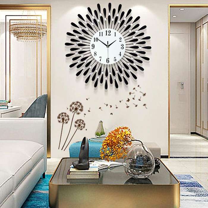 Brand New Wall Clock Crystal Modern Style Mute Clock Living Room Office Home Decoration Digital Wall