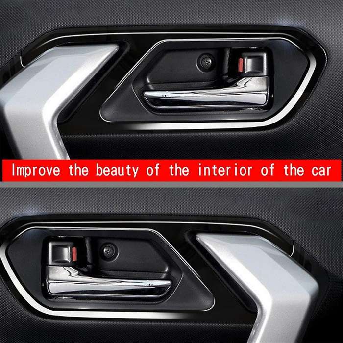 Bright Black Car Interior Door Handle Bowl Panel Frame Cover Trim Sticker for Raize/ 2020-2022