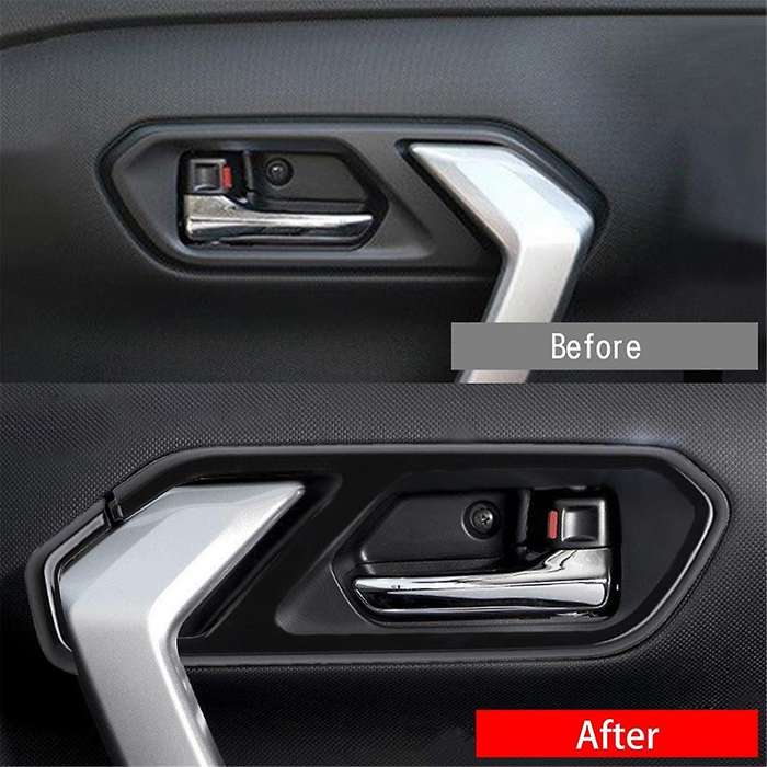 Bright Black Car Interior Door Handle Bowl Panel Frame Cover Trim Sticker for Raize/ 2020-2022