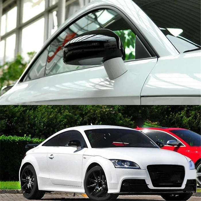 Bright Black Side Wing Door Mirror Cover Rearview Mirror Cover Cap Trim for TT TTS TT 8J MK2 R8 42 2