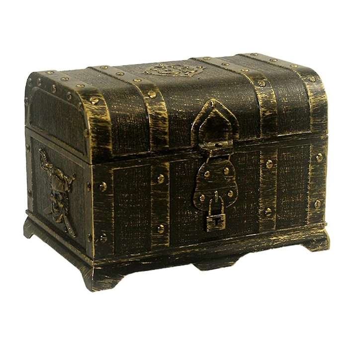 Bronze Square Cover Hunt Pirate Hidden Box Plastic Decorative House Game for Kids Retro Party Decora