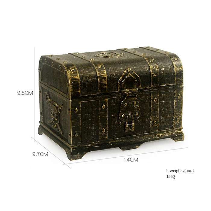 Bronze Square Cover Hunt Pirate Hidden Box Plastic Decorative House Game for Kids Retro Party Decora