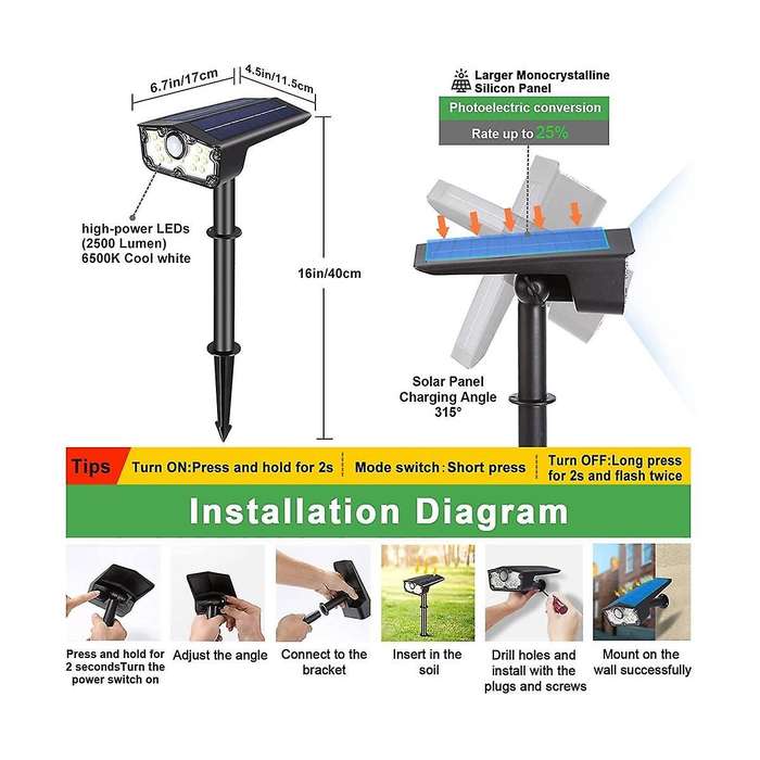 Bright Solar Spot Lights Outdoor Motion Sensor,outdoor Lights,waterproof Solar Lights Outdoor