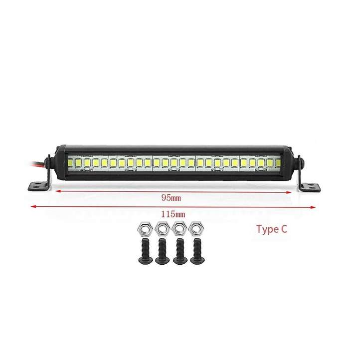Bright Light Bar 95mm for 1/10 Rc Crawler Car Axial Scx10 90046 -4 Cc01 D90 Redcat