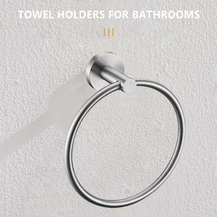 Brushed Toilet Paper Holder and Hand Towel Ring Bathroom Hardware Accessories Set Bathroom Holder